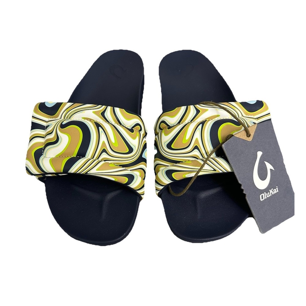 OluKai Sunbeam Slide Women's Sandals Deepest Depths/Swirl Size 11 NEW No Box‎
